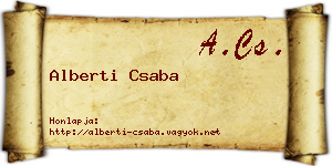 Alberti Csaba névjegykártya