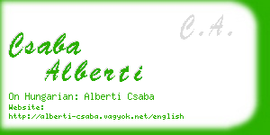 csaba alberti business card